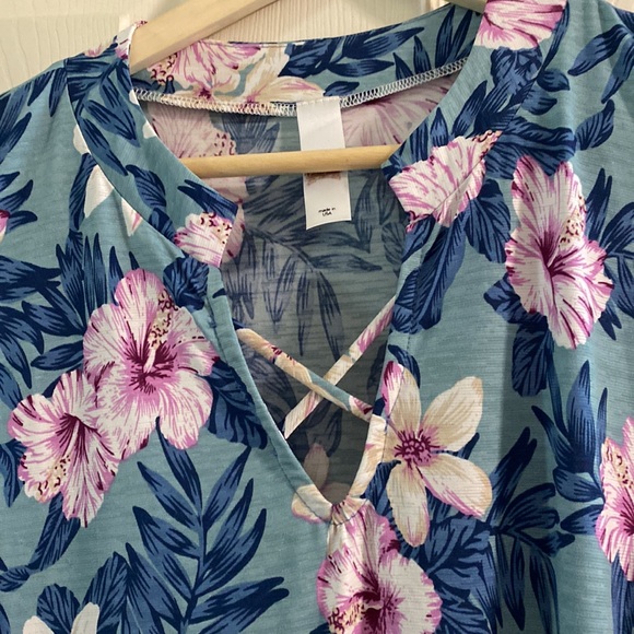 Sleeveless tropical print dress with pockets! - Picture 4 of 8